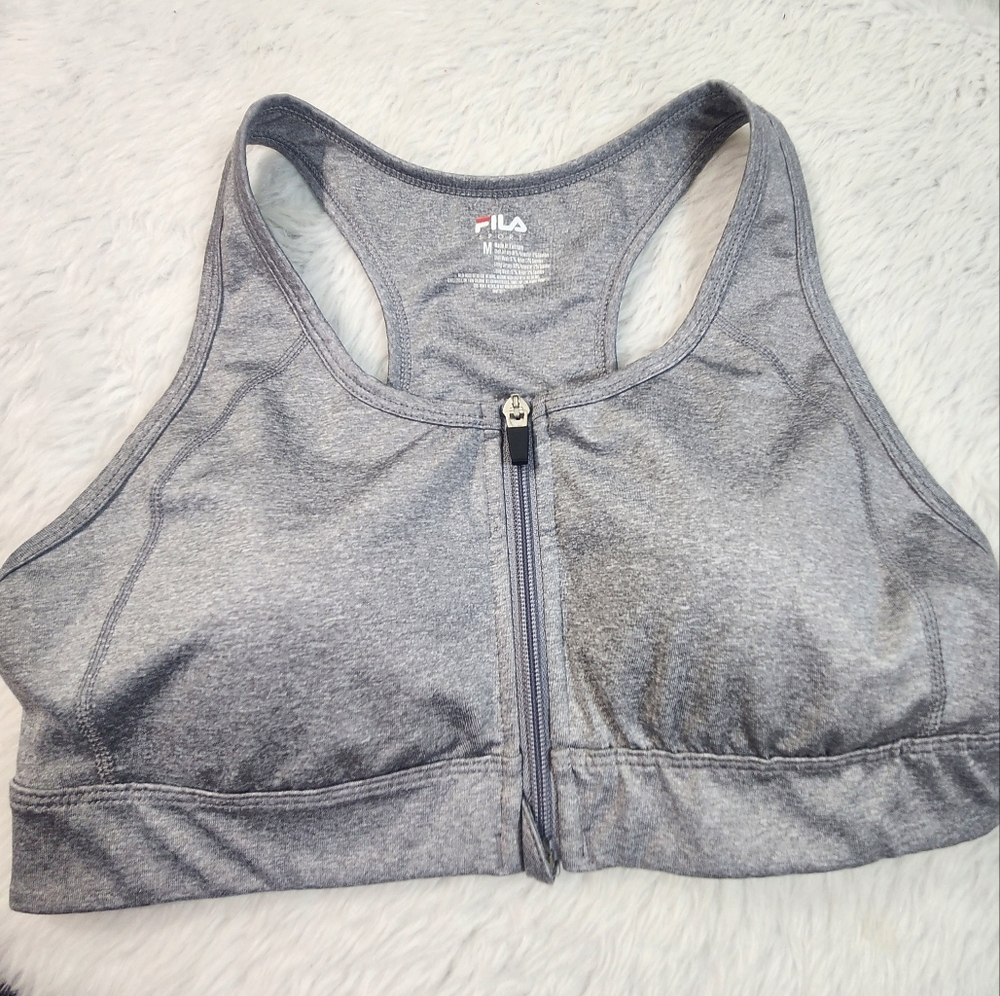 FILA Zip Front Racer Back Sports Bra